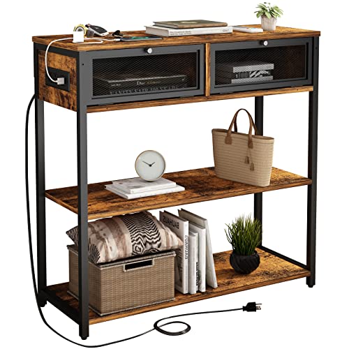 SOOWERY Console Table with Charging Station