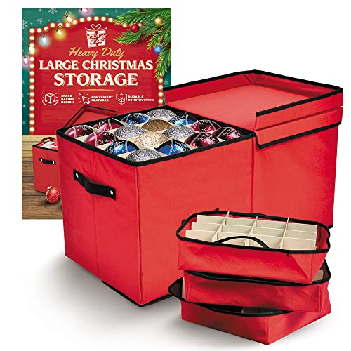 Christmas Ornament Storage Box with 8 Trays - Fits 128 Holiday Ornaments