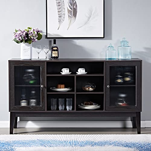 Mixcept Wood Storage Cabinet Console Table