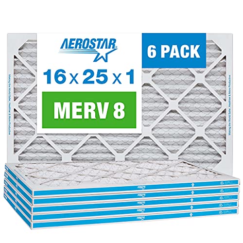Aerostar MERV 8 Pleated Air Filter, 6 Pack