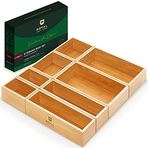 Bamboo Storage Box Organizer Set