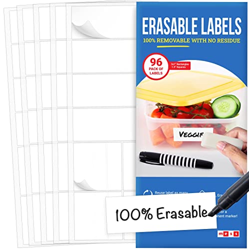 MESS Erasable Food Labels for Containers - Reusable and Versatile