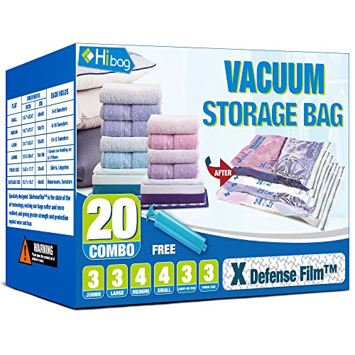 HIBAG Vacuum Storage Bags - Space Saver 20-Pack