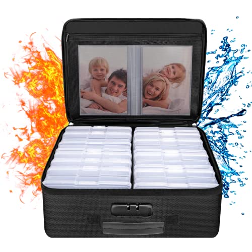 Fireproof Photo Storage Box with 16 Inner Photo Cases