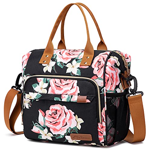  VLM Lunch Bags for Women,Leakproof Insulated Floral