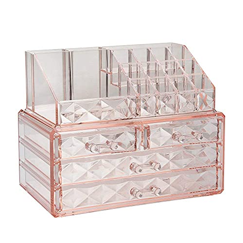 Pink Diamond Pattern Storage Display Cube