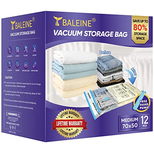 BALEINE Vacuum Storage Bags - Space Saver Vacuum Seal Bag with Hand Pump