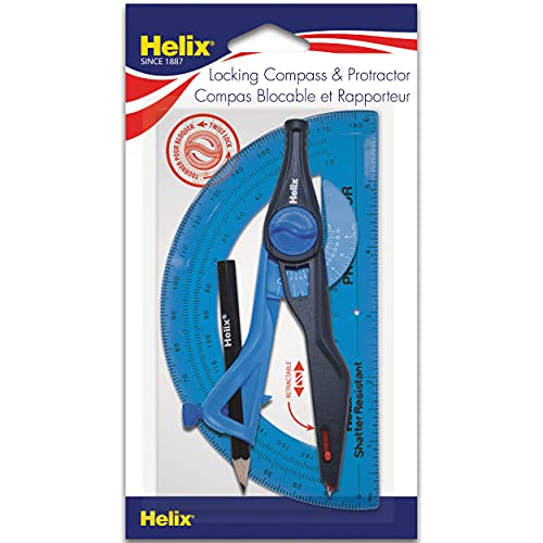 Helix Locking Compass and Protractor Set