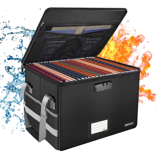 ENGPOW Fireproof File Box with Lock and Handle