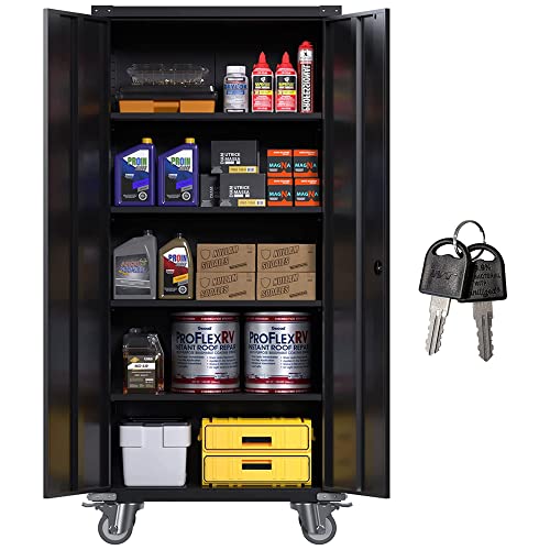 Aobabo Metal Storage Cabinet with Lock and Wheels