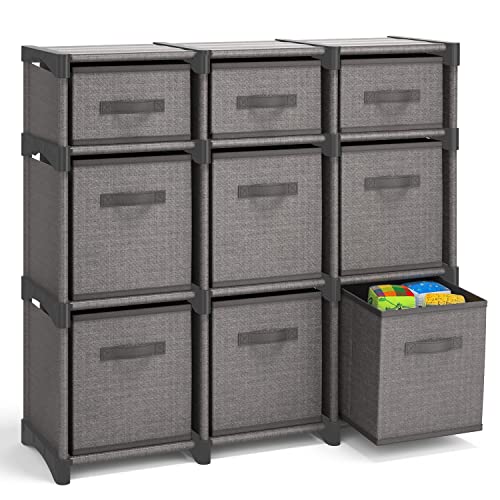 Gray Storage Cubes Organizer Shelves with Cube Storage Organizer Bins