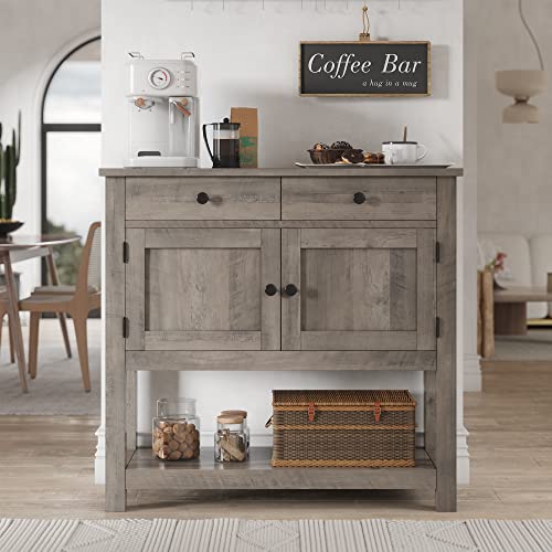 HOSTACK Farmhouse Console Table with Storage