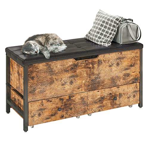 Storage Ottoman Bench with Drawers