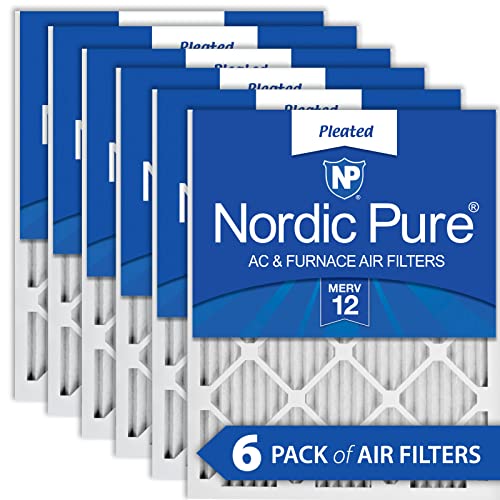 Nordic Pure 16x25x1 MERV 12 Pleated AC Air Filters 6 Pack