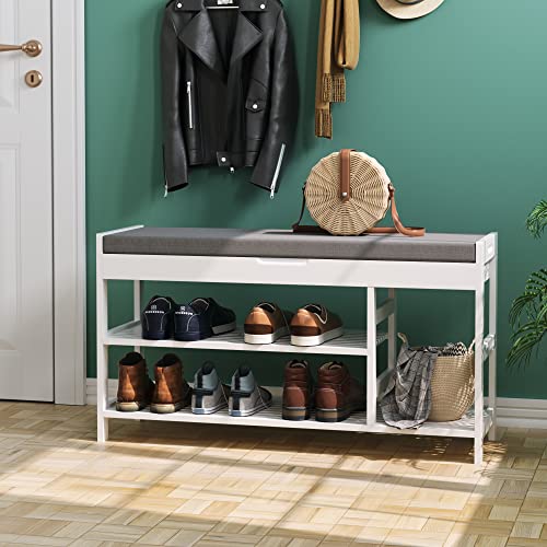 HIFIT Bamboo Shoe Bench with Storage