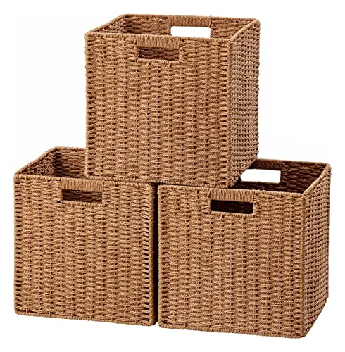 Woven Paper Rope Storage Baskets for Organizing & Decor