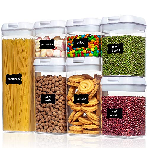 Airtight Food Storage Containers with Lock Lids and Labels