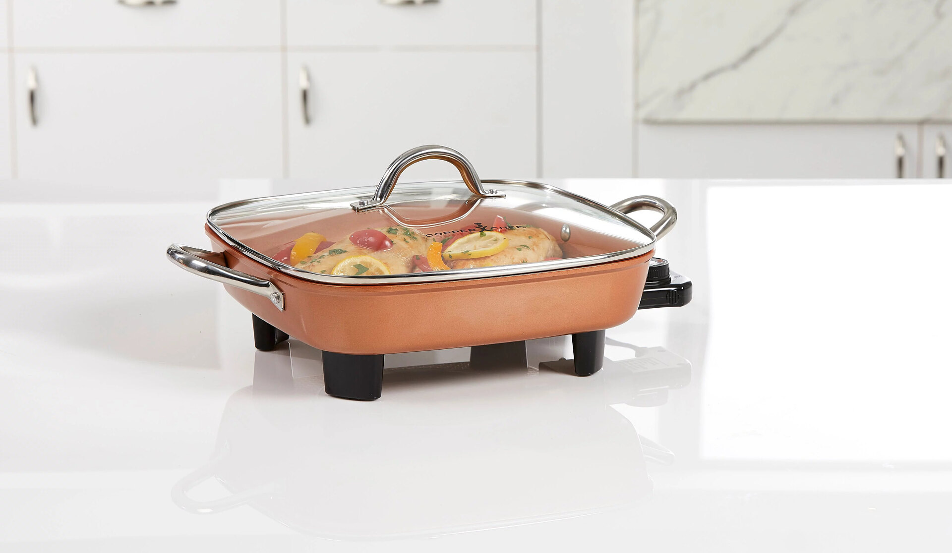 Red Copper 12-inch Square Pan As Seen on TV