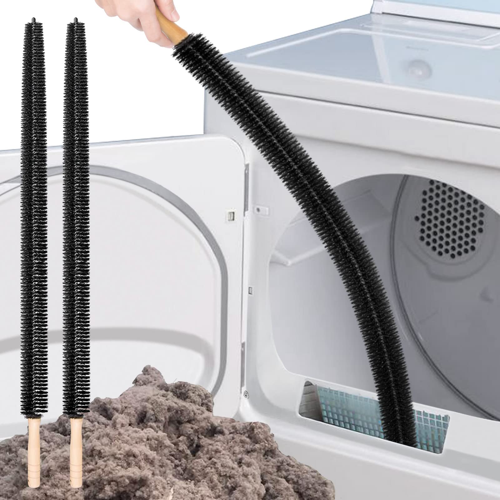 Holikme 30 Ft Dryer Vent Cleaner Kit,Flexible Lint Brush with Drill  Attachment, Extends Up to 30 Ft for Easy Cleaning, Synthetic Brush Head,  Use with or Without a Power Drill 