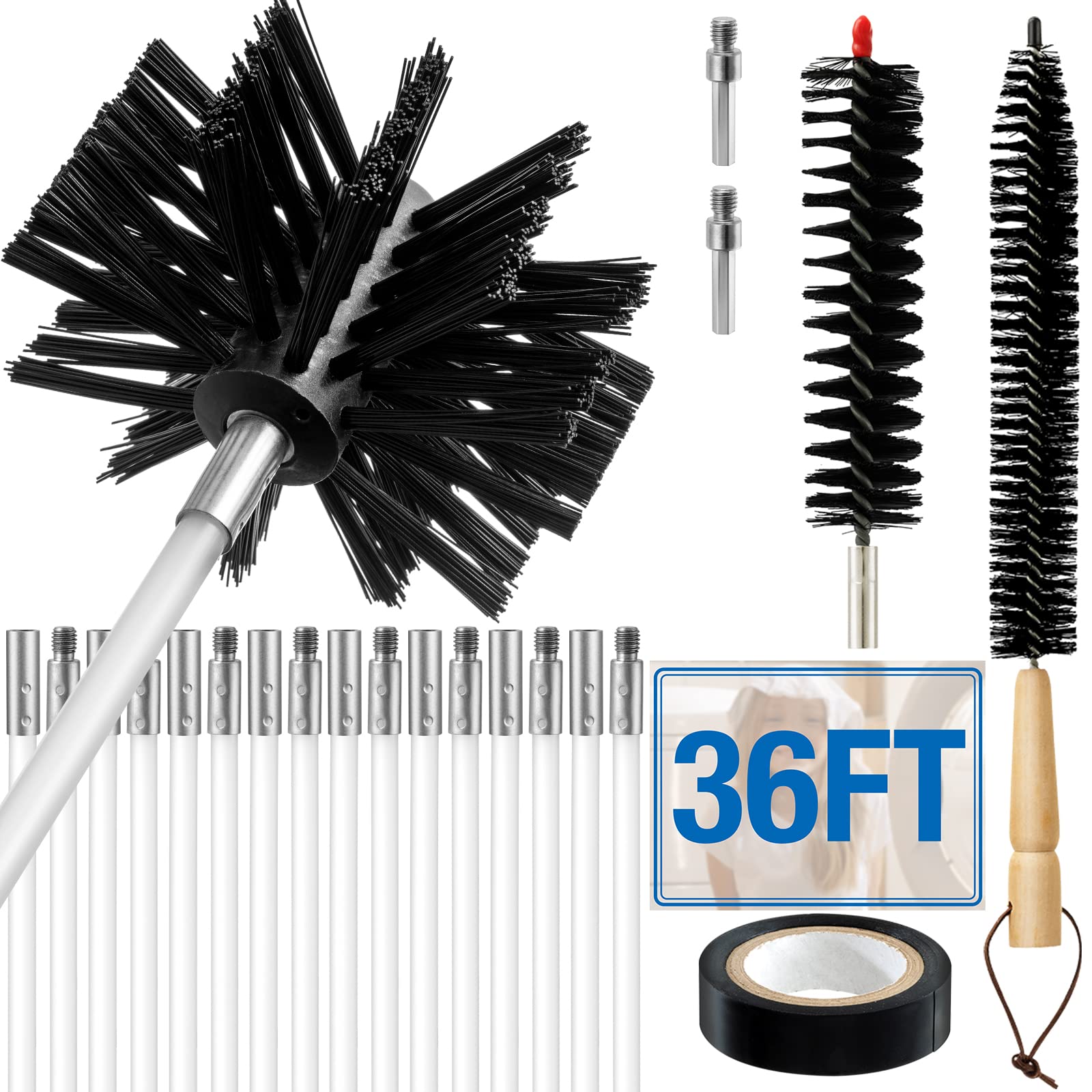 Cleaning Brush For Dryer Lint Or Refrigerator Coil Cleaning (Pack
