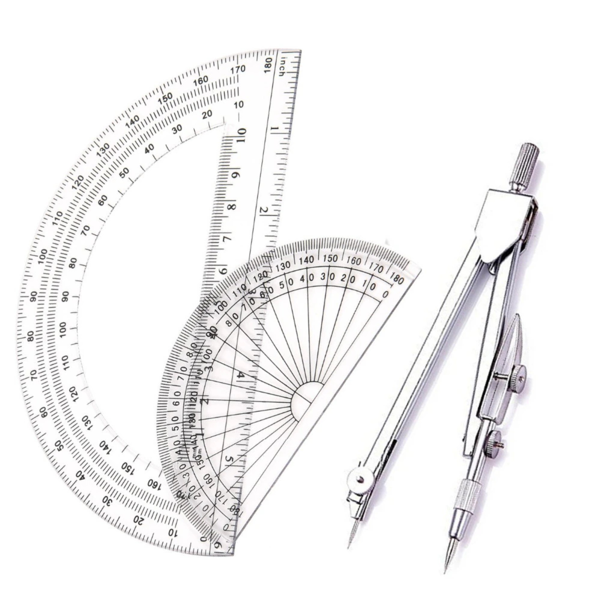 13PCS Geometry Precision Drawing Tool Metal Geometry Kit Set