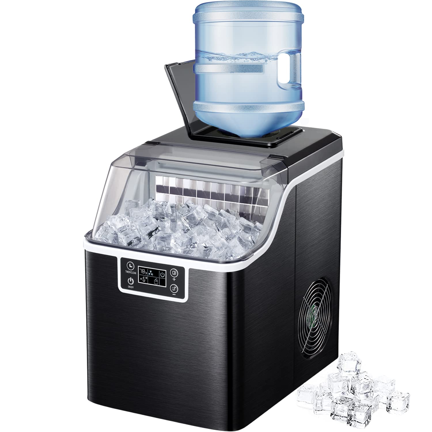 Portable Ice Maker Countertop, 44lbs Per Day, 24 Cubes Ready in 13 Mins, 2  Ways to