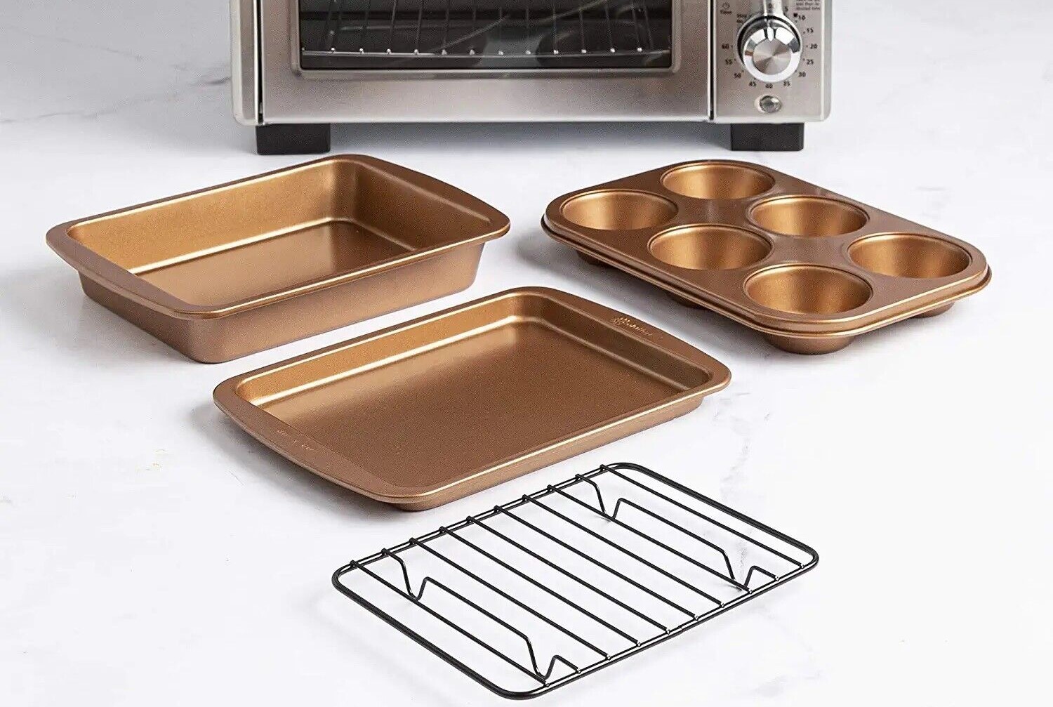 OvenStuff Non-Stick 6-Piece Toaster Oven Baking Pan Set - Non-Stick Baking  Pans, Easy to Clean and Perfect for Single Servings