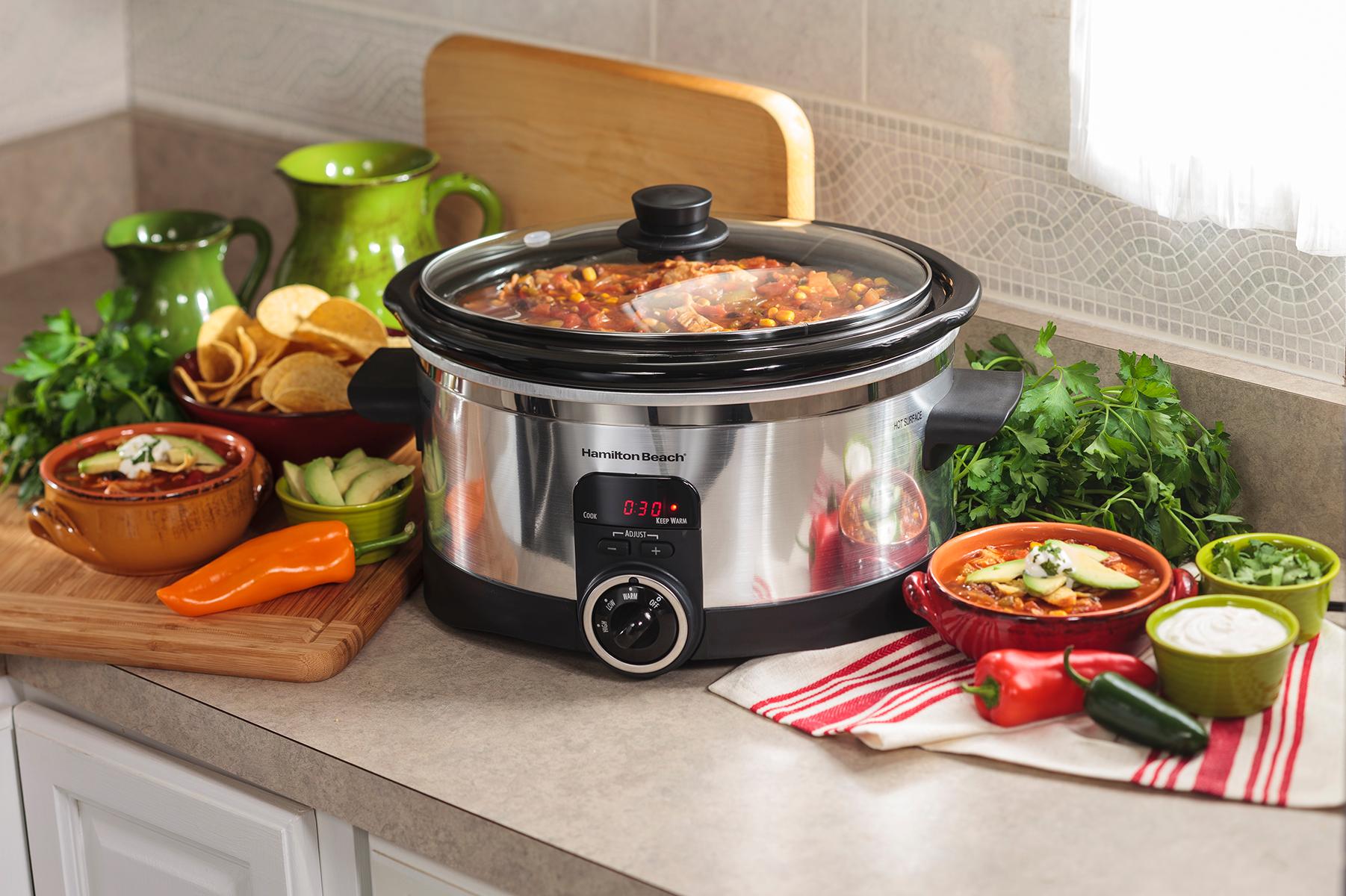 Hamilton Beach FlexCook 6 Qt Stay or Go Slow Cooker - Stainless Steel 