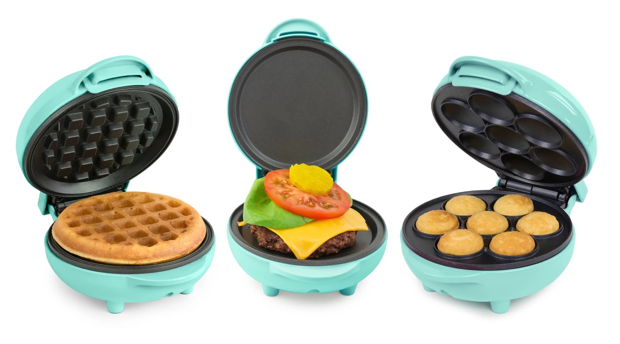 Nostalgia Mini Waffle Maker - Teal