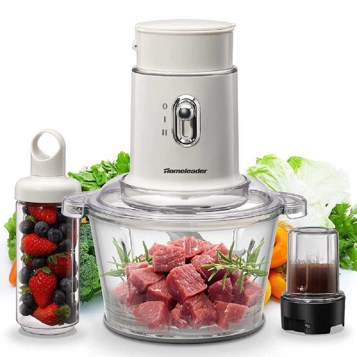 Brentwood Pro Food Chopper and Vegetable Dicer with 6.3 Cup Storage  Container in Black