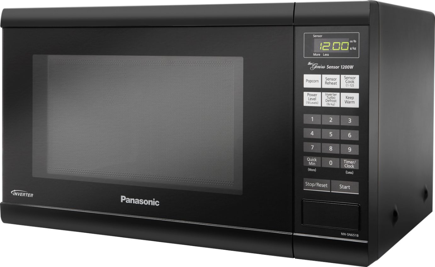 Black Panasonic NN-SN651B 1.2 Cu. Ft Countertop with Inverter Technology Microwave Oven