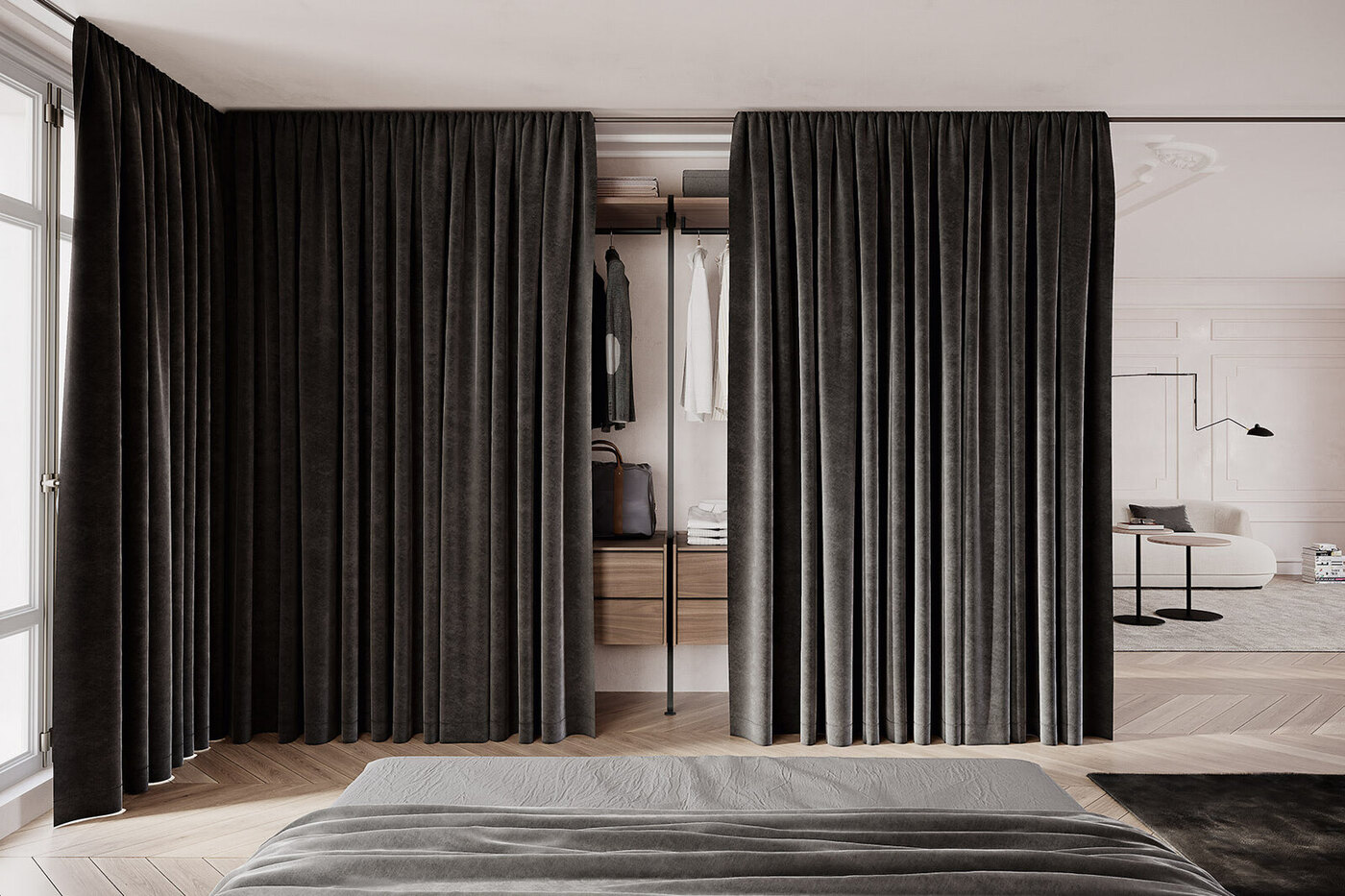 Curtain Closet Ideas: 11 Designs That Add Elegant Texture To A Closet Space