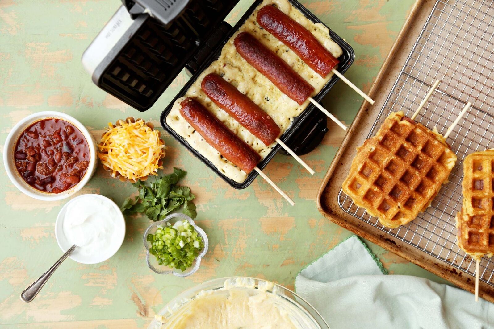 How To Make Corn Dogs On Waffle Iron