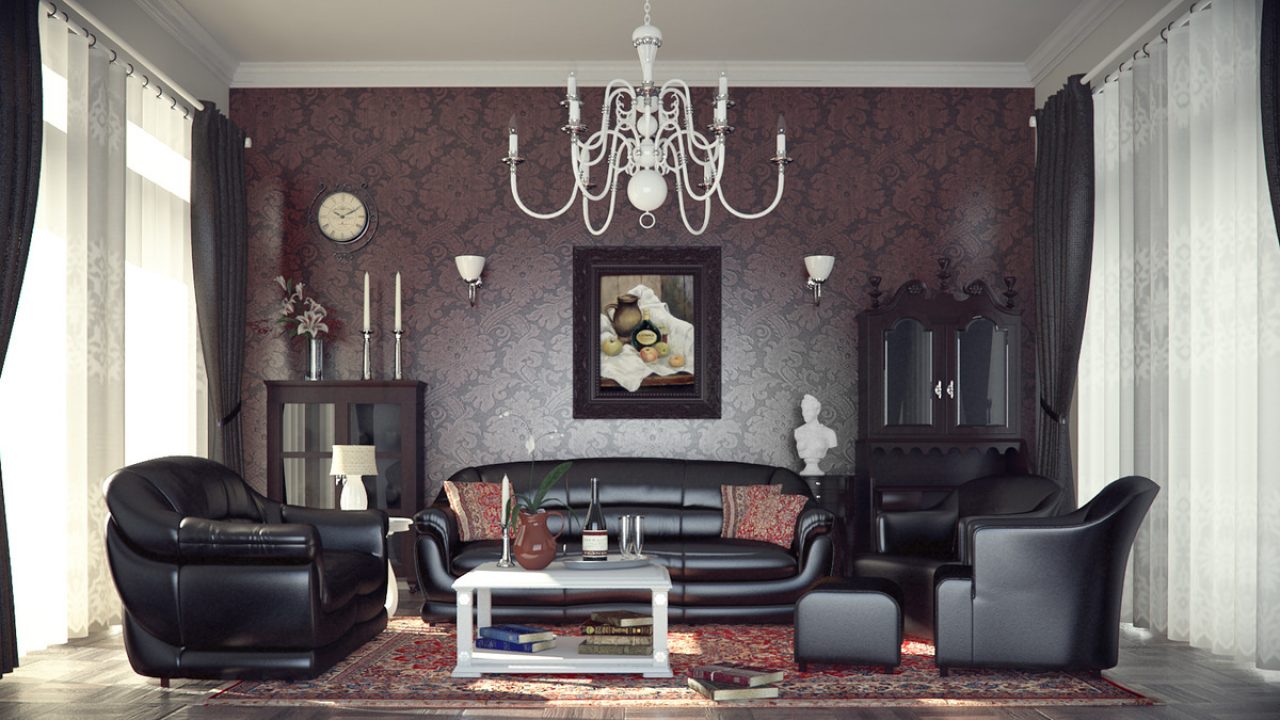 dark gothic living room