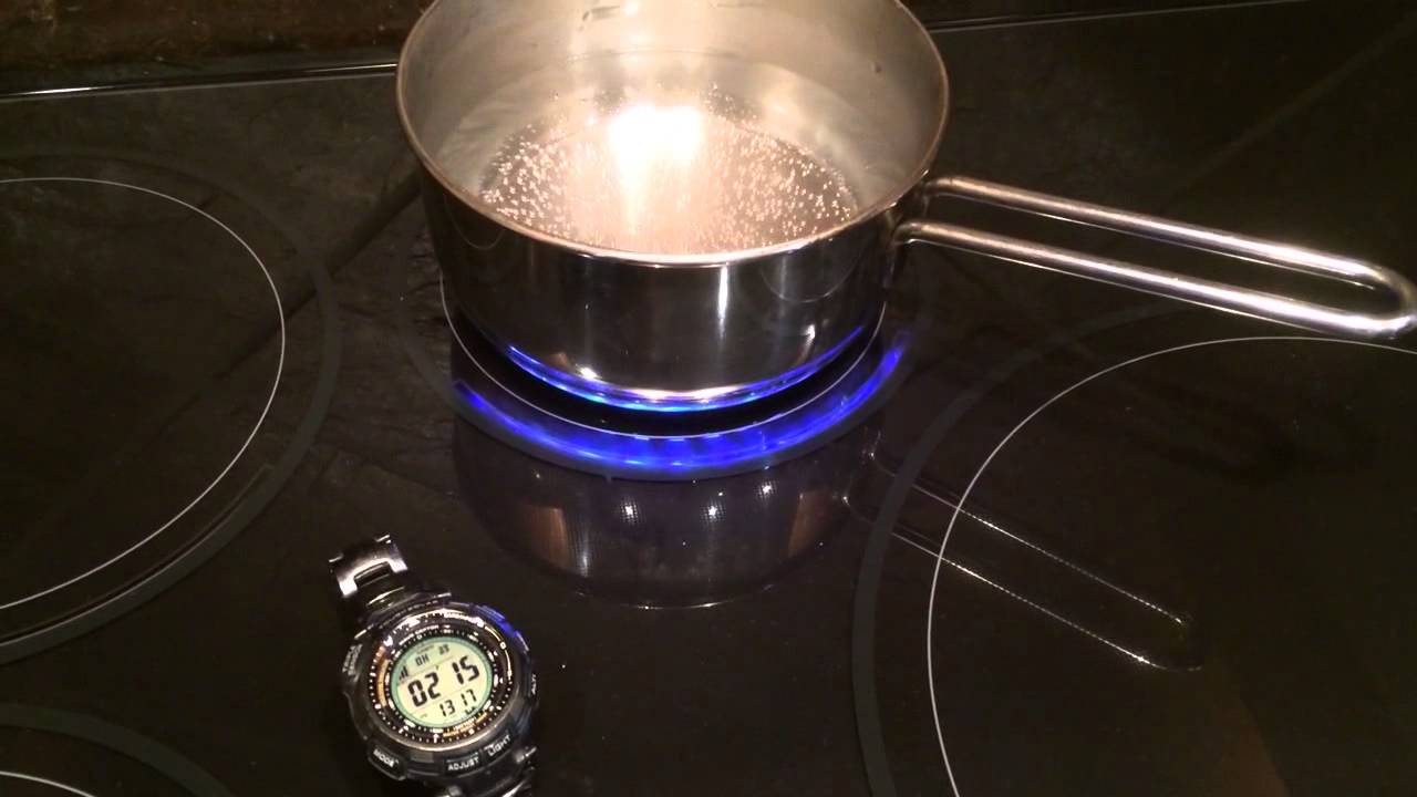 Water boil test - energy use - kettle vs induction hob vs