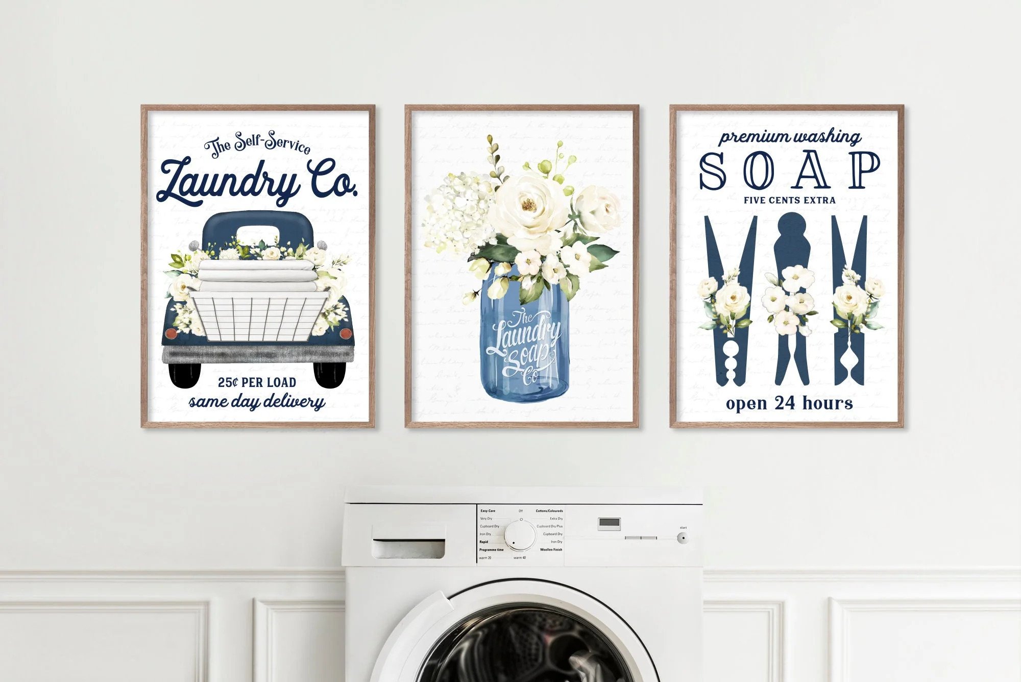 Laundry Room Decor for Wall Farmhouse Laundry Signs Set of 4 Wash Dry Fold  Put Away Rustic Laundry Decor for Laundry Room Shelf Laundry Wall Art with