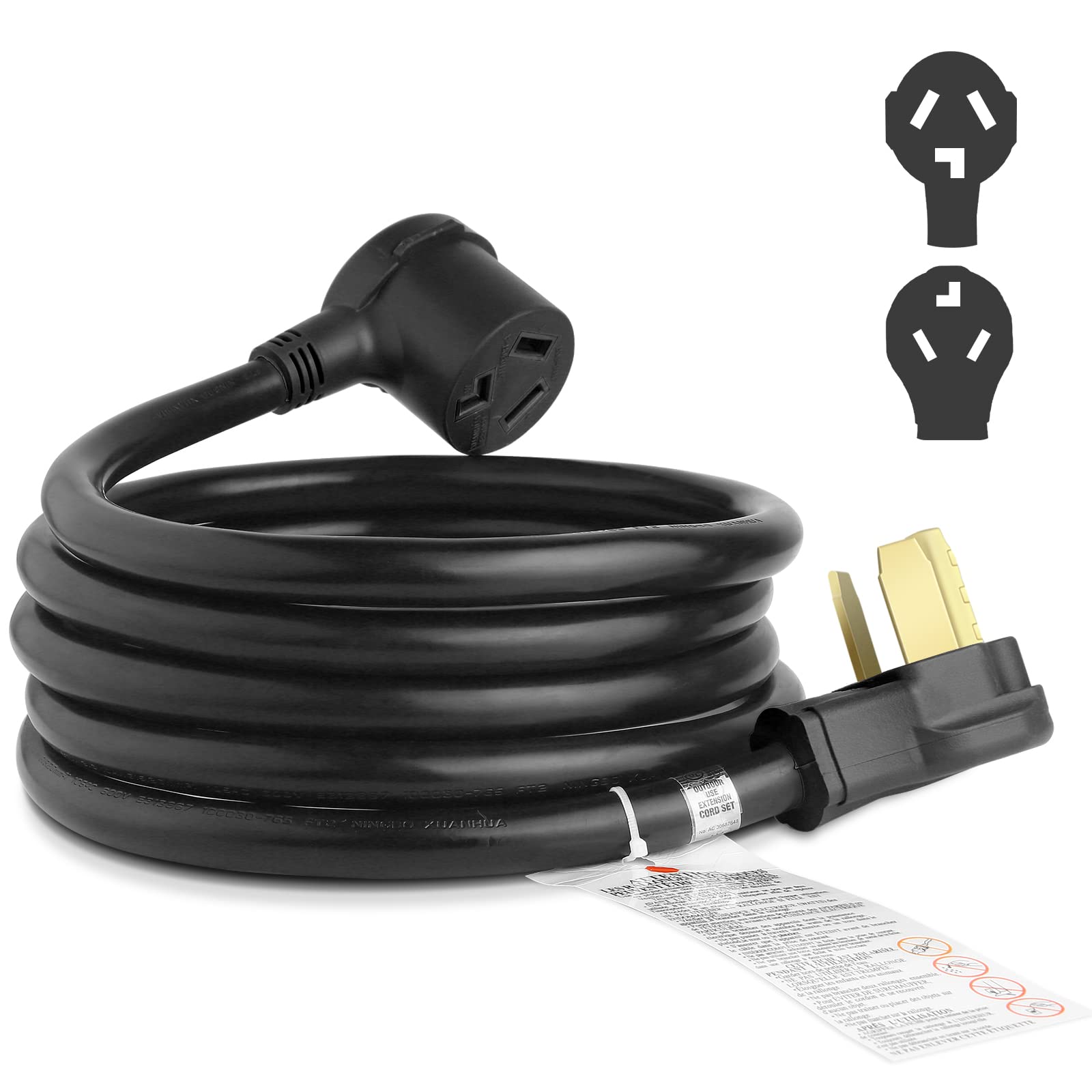Iron Forge Cable 3 Prong Dryer Extension Cord 10 Ft, 220V Extension Cord  NEMA 10-30 Plug SRDT, 10/3 Dryer Cable 3 Prong Flat Hea