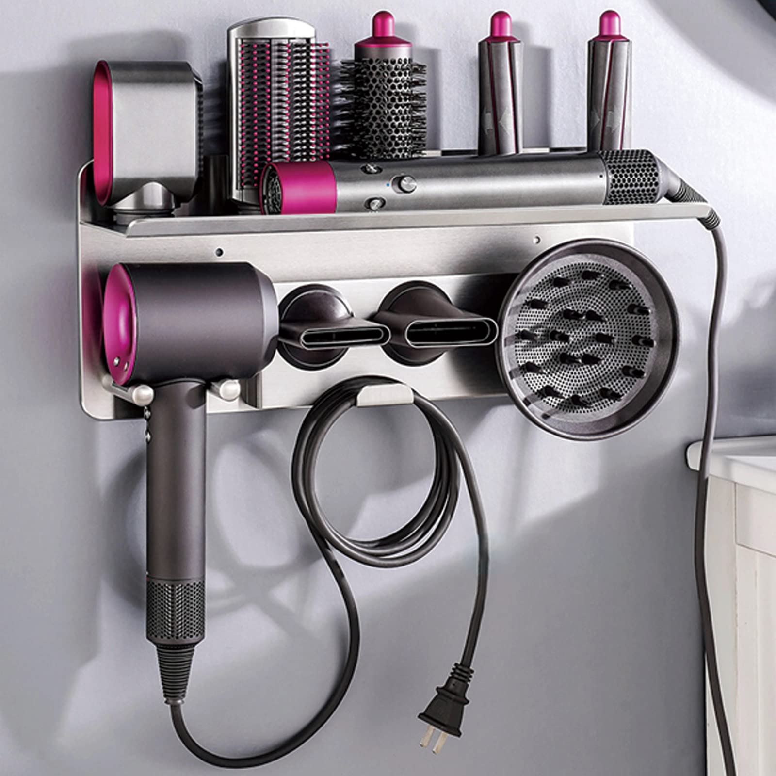 YIGII Hair Dryer Holder Cabinet Hair Tool Organizer Wall Mount