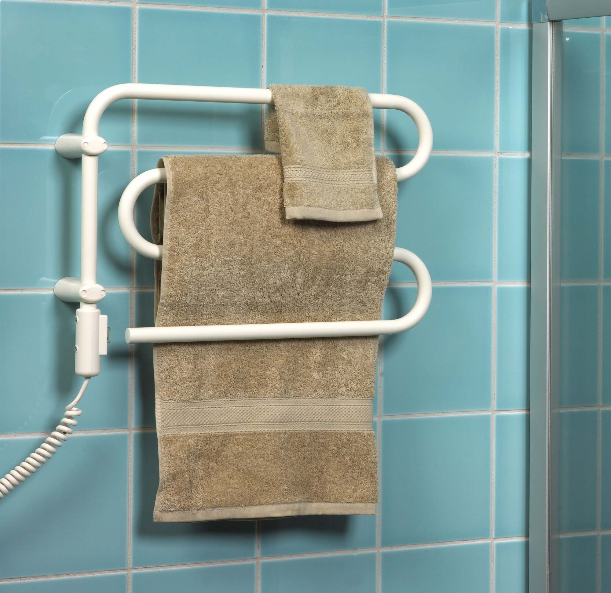 Tangkula Electric Heated Towel Warmer Rack Wall Mounted Drying Rack w/8 Square Bars