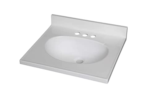 Durable and Stylish White Vanity Top by Fine Fixtures