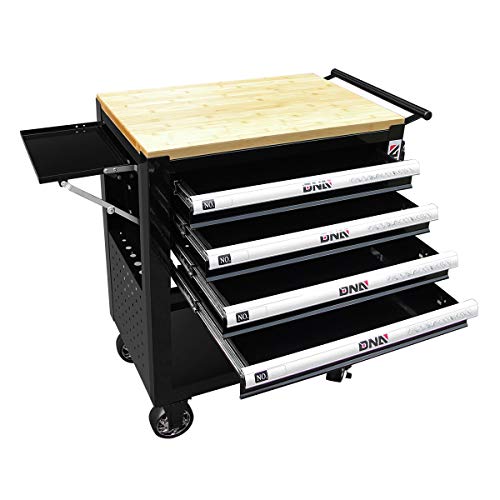 DNA MOTORING Large Capacity 4-Drawer Chest Rolling Tool Cart