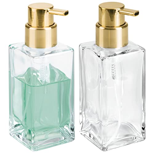mDesign Glass Refillable Foaming Hand Soap Dispenser - 2 Pack