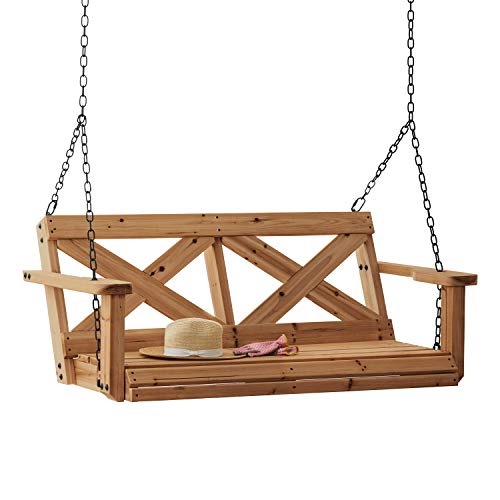 Durable Cedar Farmhouse Outdoor Porch Swing