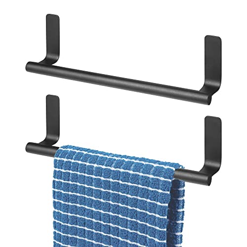 mDesign Wall-Mounted Towel Rack Storage Holder - 2 Pack