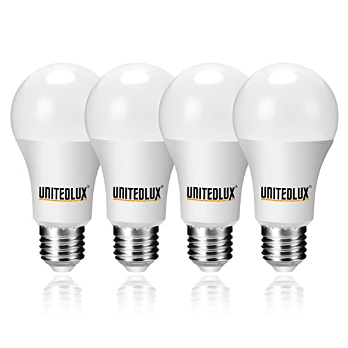 UNITEDLUX A19 LED Light Bulbs Dimmable 75W Equivalent, 4-Pack