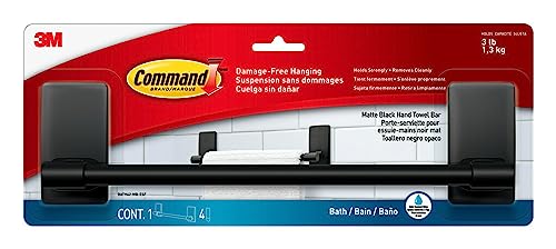 Command Hand Towel Bar with Water Resistant Command Strips