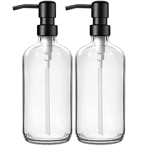 GMISUN Glass Soap Dispenser with Pump, 2 Pack