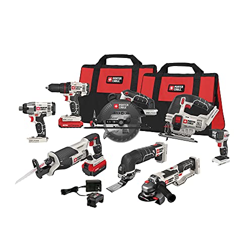 PORTER-CABLE 20V MAX Power Tool Combo Kit with 2 Batteries and Charger