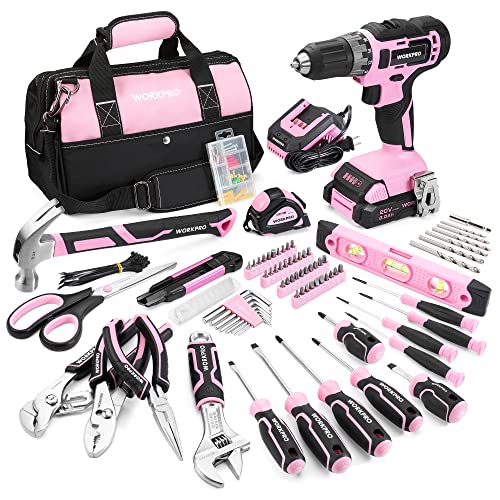 Pink Household Tool Kit with Drill