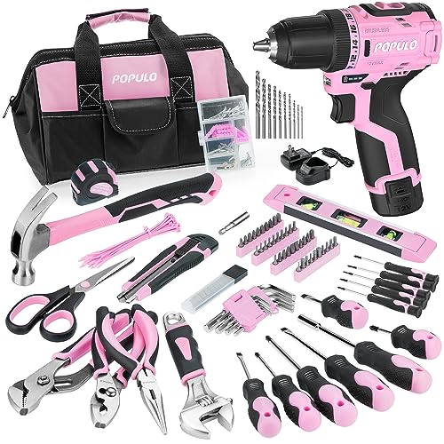 POPULO Pink Home Tool Kit 236-Piece